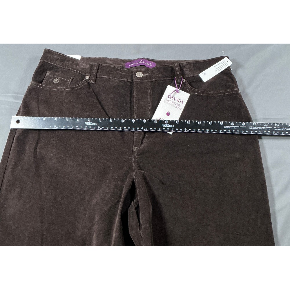 Gloria Vanderbilt Amanda Corduroy Slimming Jeans Coffee Roast Brown 18 Average